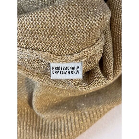 St. John Womens Gold Metallic Scoop Neck Pullover Knit Tank Sweater Size Small - Picture 7 of 7